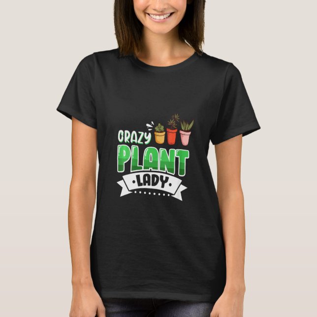Womens Crazy Plant Succulent Plant Dam T Shirt (Framsida)