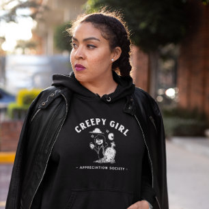Womens Creepy Girl Horror Stil T Shirt