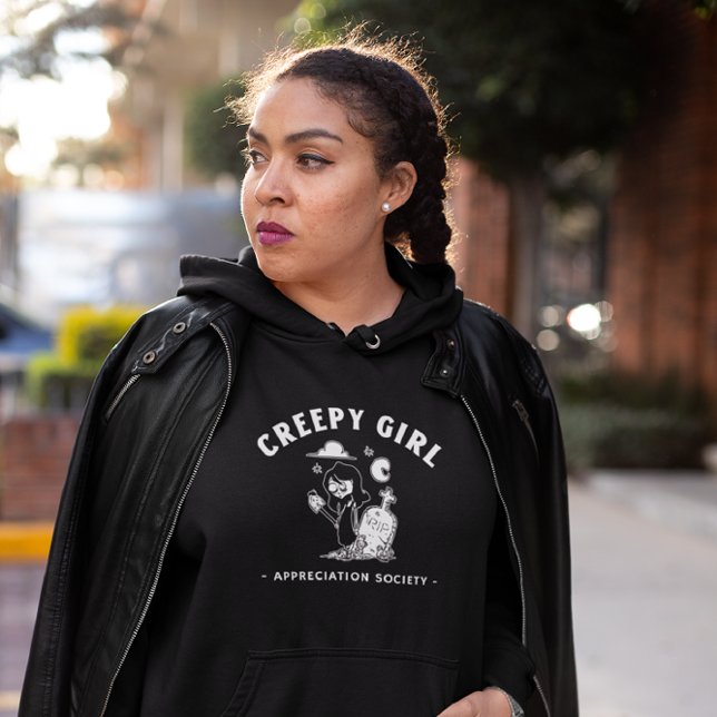 Womens Creepy Girl Horror Stil T Shirt (Skapare uppladdad)