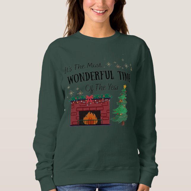 Womens Crewneck Most Wonderful Time of The Year T Shirt (Framsida)