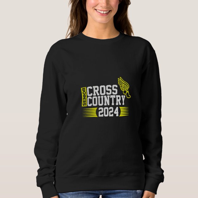 Womens Cross Country 2024 Senior Running Team Yell T Shirt (Framsida)