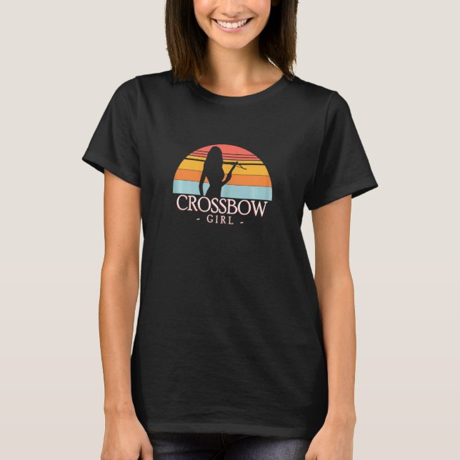 Womens Crossbow Girl Crossbowman Bolt Bowstring T Shirt (Framsida)