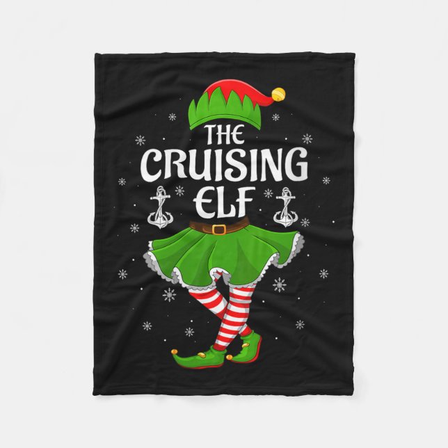 Womens Cruising Elf Christmas Family Girls Women E Fleecefilt (Framsidan)