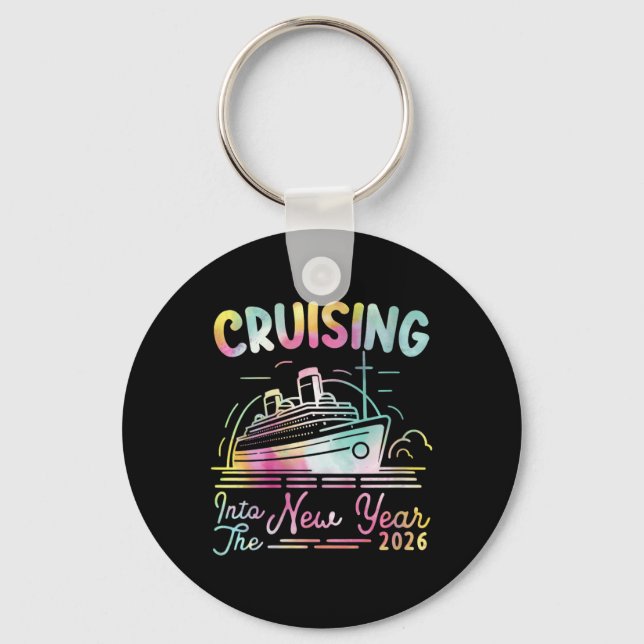 Womens Cruising Into New Year 2026 Countdown Party Nyckelring (Framsida)