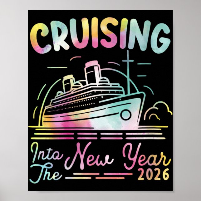 Womens Cruising Into New Year 2026 Countdown Party Poster (Framsidan)