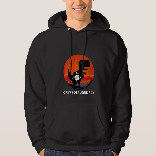 Womens Cryptocurrency Wallet Shirt Cryptosaurus Re Hoodie (Framsida)