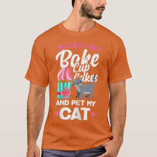 Womens Cuptårta Baking Cat Owner T-Shirt