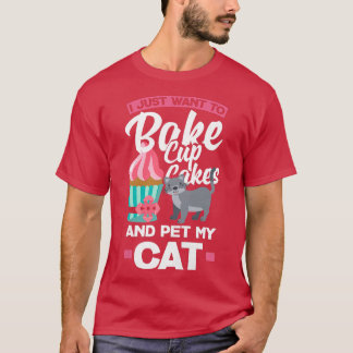 Womens Cuptårta Baking Cat Owner T Shirt