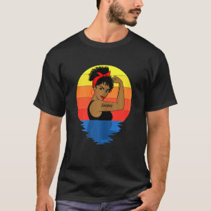 Womens Curly Black Queen Afro African American T Shirt