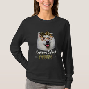 Womens Cute American Eskimo Mamma Leopard Hund Mam T Shirt