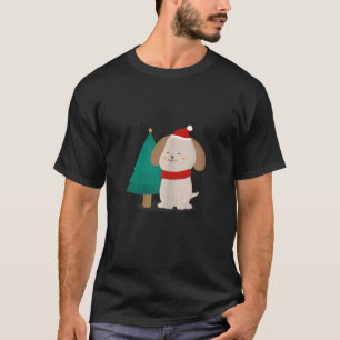 Womens Cute Animal Hund Noel T Shirt
