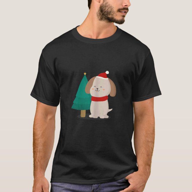 Womens Cute Animal Hund Noel T Shirt (Framsida)