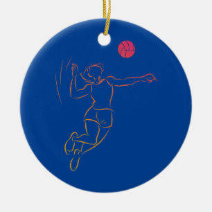 Womens Cute Beach Volleyball Girl Volleyball Julgransprydnad Keramik