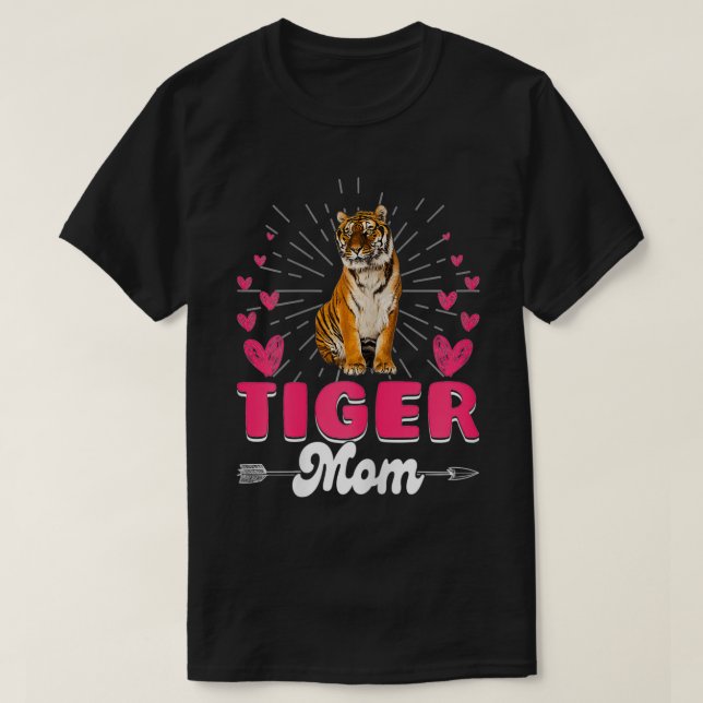 Womens Cute Best Tiger Mamma Mamma Familj Mor Da T Shirt (Design framsida)