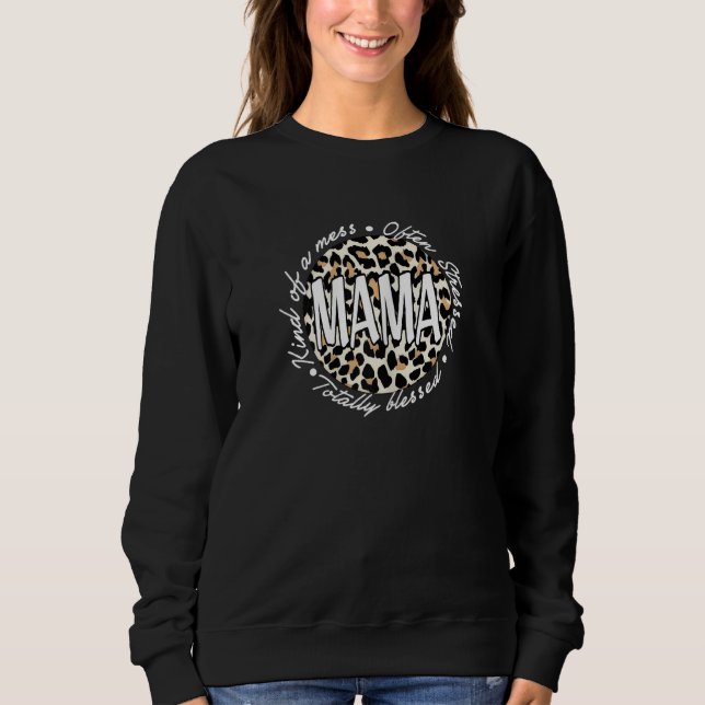 Womens Cute Cheetah Print Mom Apparel  Stylish Wom T Shirt (Framsida)