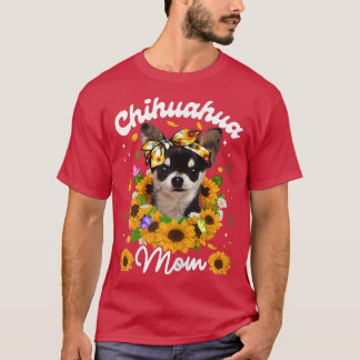 Womens Cute Chihuahua Hund Solros Mammor Da T Shirt