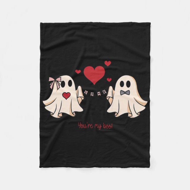 Womens Cute Du är min Boo Ghost Cute Spooky Valent Fleecefilt (Framsidan)