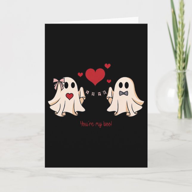 Womens Cute Du är min Boo Ghost Cute Spooky Valent Kort (Framsida)