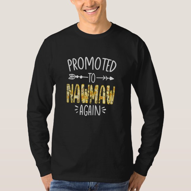 Womens Cute Floral Promoted To Be Nawmaw Again Mot T Shirt (Framsida)