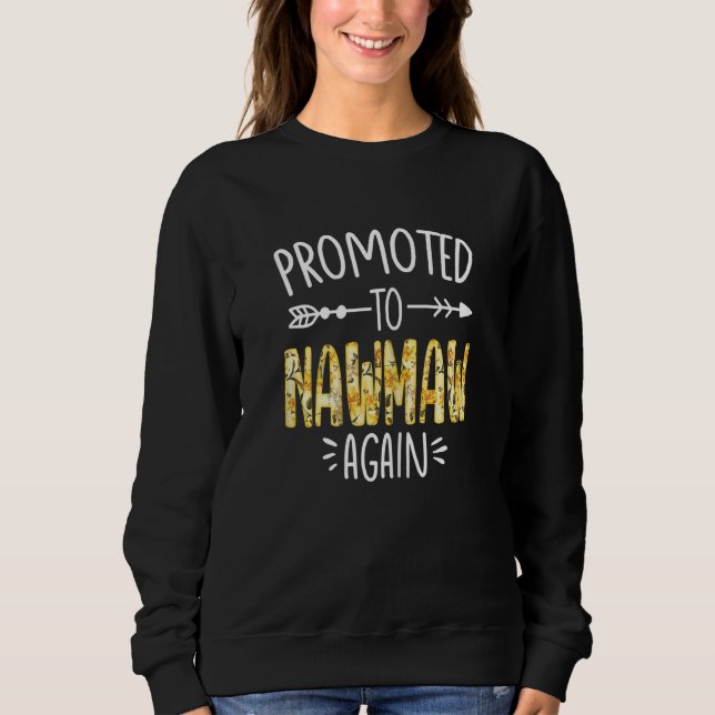 Womens Cute Floral Promoted To Be Nawmaw Again Mot T Shirt (Framsida)
