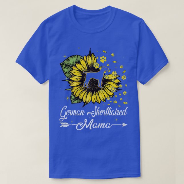 Womens Cute German Shorthar Mamma Solros Hund T Shirt (Design framsida)