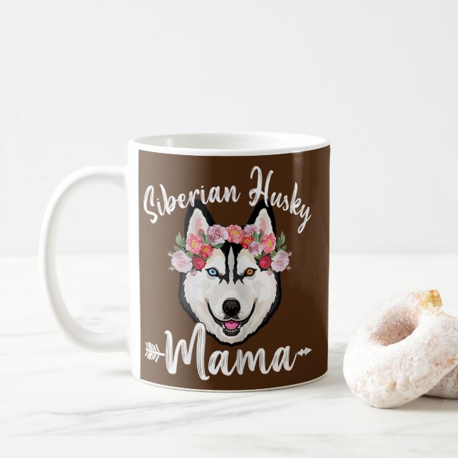 Womens Cute Hund Mors dag Siberian husky Kaffemugg (Med munk)