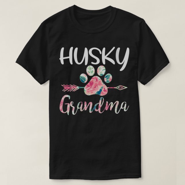 Womens Cute Husky Grandma Siberian husky Älskare C T Shirt (Design framsida)