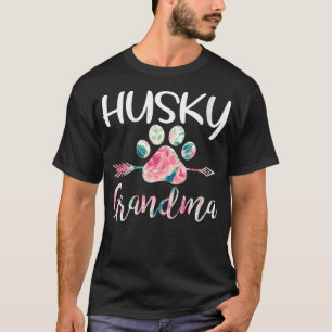 Womens Cute Husky Grandma Siberian husky Älskare C T Shirt