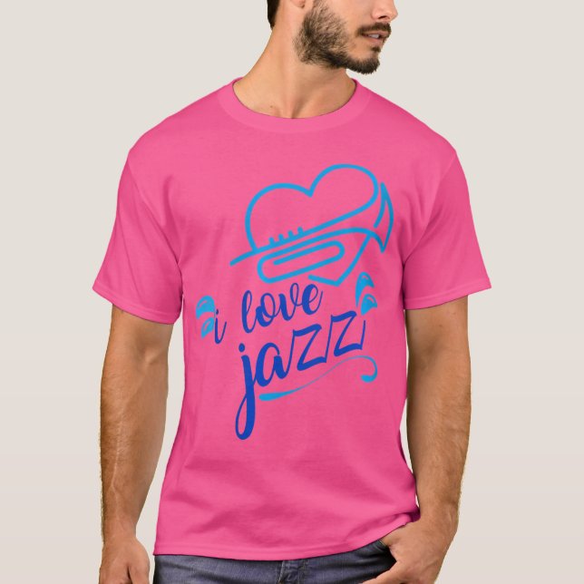 Womens Cute I Kärlek Jazz Heart Trumpet Jazz Music T Shirt (Framsida)