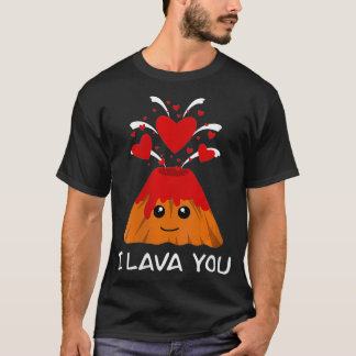 Womens Cute Lava Day Volcano Kärlek par Valentine T Shirt