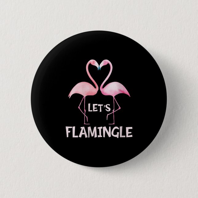 Womens Cute Let's Flamingle Nk Flamingo Summer Lov Knapp (Framsida)