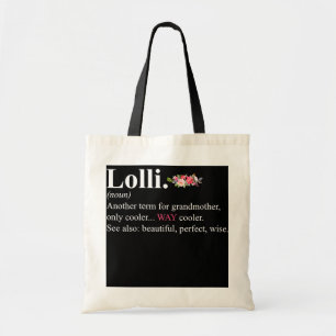 Womens Cute Lolli Definition Grandma Blommigt Tygkasse