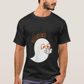 Womens Cute Retro Ghost Bok Reading Bok Älskare F T Shirt