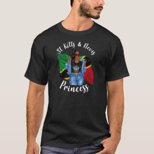 Womens Cute St Kitts och Nevis Princess Proud Flag T Shirt