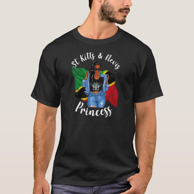 Womens Cute St Kitts och Nevis Princess Proud Flag T Shirt (Framsida)