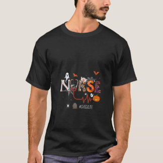 Womens CVICU Nurse Pumpkin Halloween Cardiovascula T Shirt