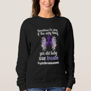 Womens Cystic Fibrosis Warrior Flowers Lila Ribb T Shirt