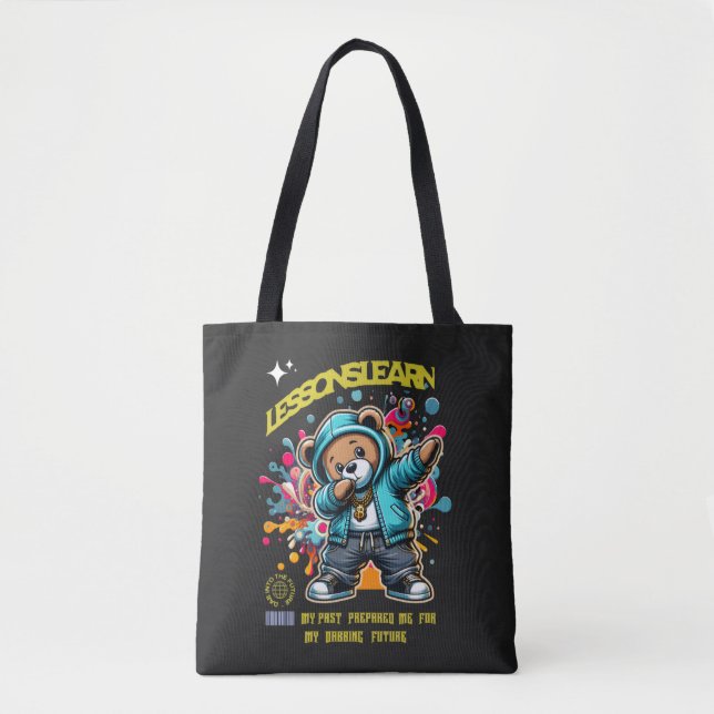 WOMEN'S DABBING FUTURE LESSONS LEARN TOTE BAG TYGKASSE (Framsida)