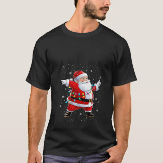 Womens Dabbing Santa Xmas Dancing Girls Boys Kids T Shirt