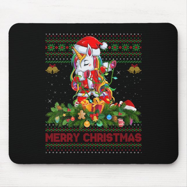 Womens Dabbing Unicorn Ugly Christmas Sweaters Fun Musmatta (Framsidan)