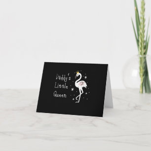 Womens Daddys Little Queen Cute Flamingo Tack Kort