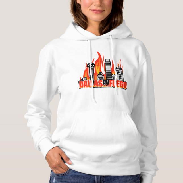 Women's Dallas En Fuego Hoodie T Shirt (Framsida)