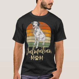 Womens Dalmatian Mamma Retro Sunset Dalmatian Älsk T Shirt