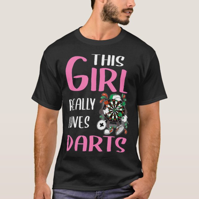 Womens Darts Player Gift this Girl Verkligen Kärle T Shirt (Framsida)