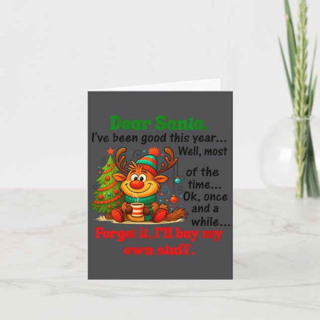 Womens Dear Santa I've Been Good This Year V-neck  Kort (Framsida)