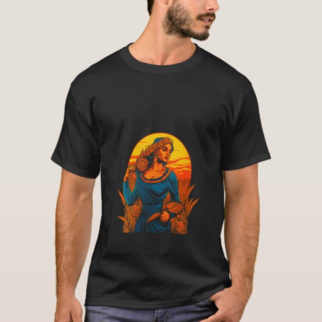 Womens Demeter Greek Mythology V Neck T Shirt (Framsida)