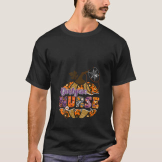 Womens Dialysis Nurse Stethoscope Leopard Hallowee T Shirt