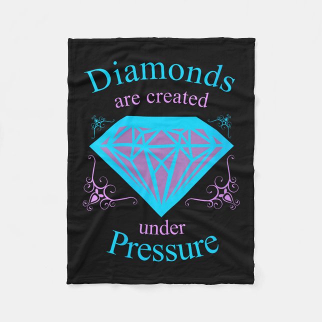 Womens Diamonds Are D Under Pressure - Motivationa Fleecefilt (Framsidan)