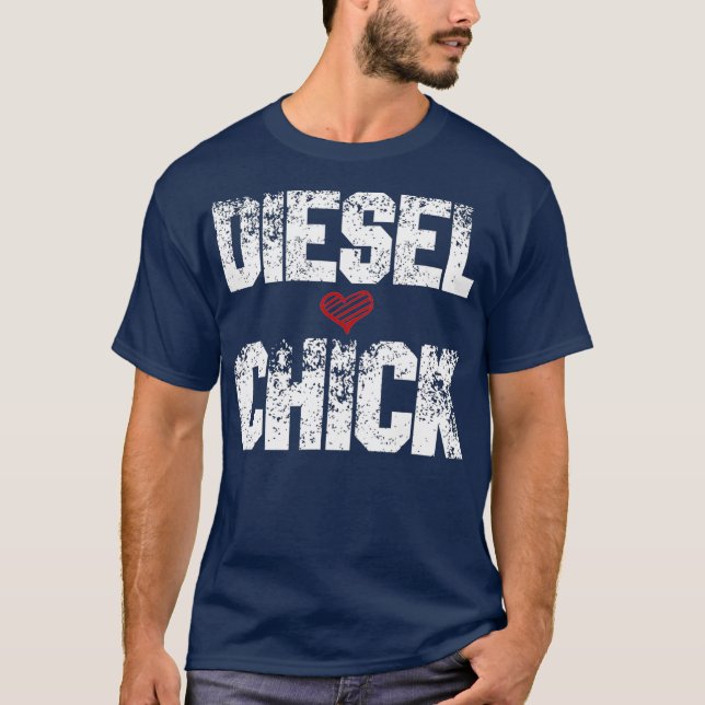 Womens Diesel Chick Trucker Lastbil Drivers Gift T Shirt (Framsida)