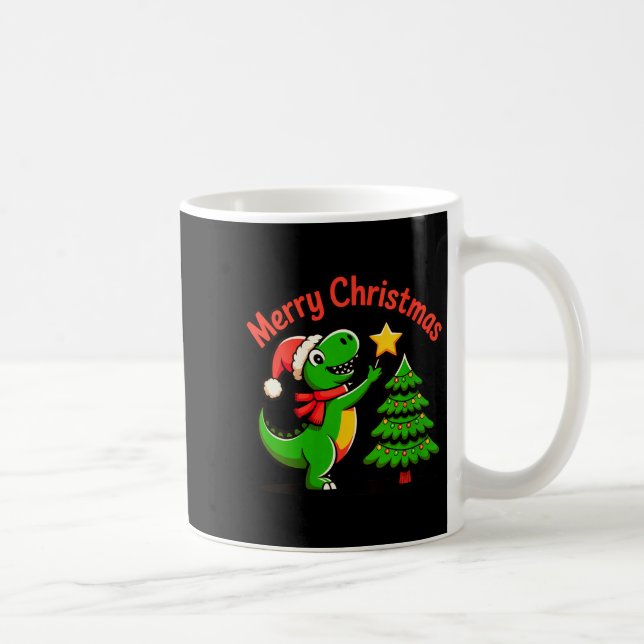 Womens Dinosaur Christmas Merry Christmas T-rex De Kaffemugg (Höger)